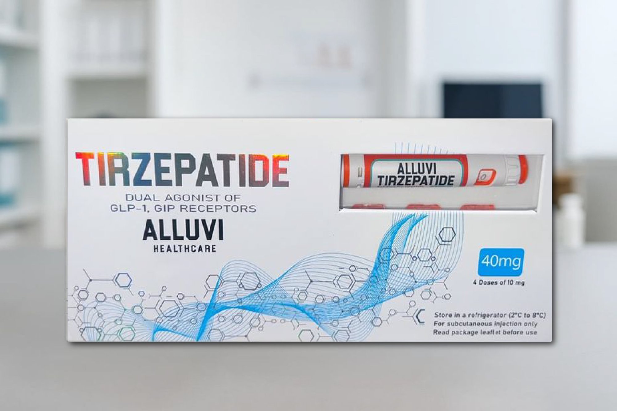 Tirzepatide 40mg laboratory research product packaging